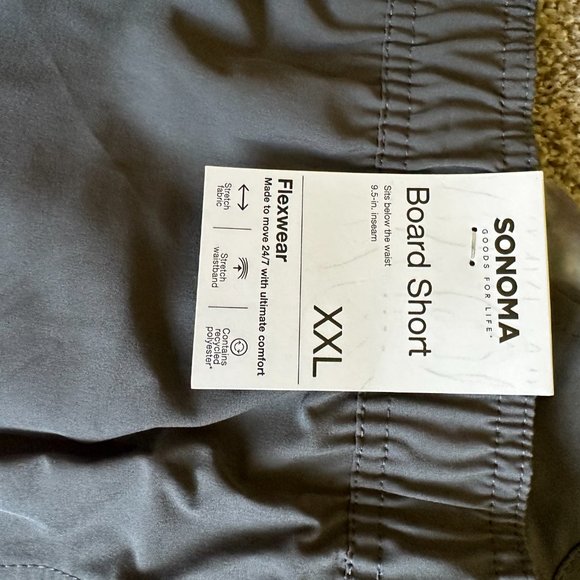 MENS SONOMA E-BOARD SWIM TRUNKS WITH POCKERS SIZE XXL #623 - Picture 3 of 3